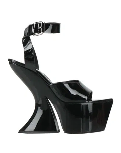 CASADEI CASADEI WOMAN SANDALS BLACK SIZE 8 LEATHER