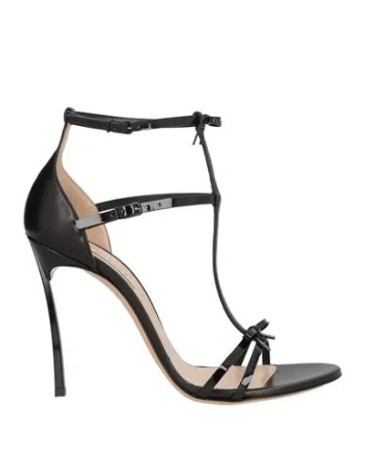 Casadei Woman Sandals Black Size 8 Leather
