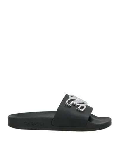 Casadei Woman Sandals Black Size 8 Rubber