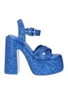 Casadei Woman Sandals Blue Size 10 Textile Fibers