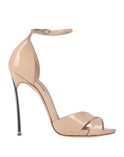Casadei Woman Sandals Blush Size 6 Leather In Brown