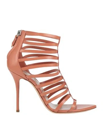Casadei Woman Sandals Blush Size 8 Leather In Pink