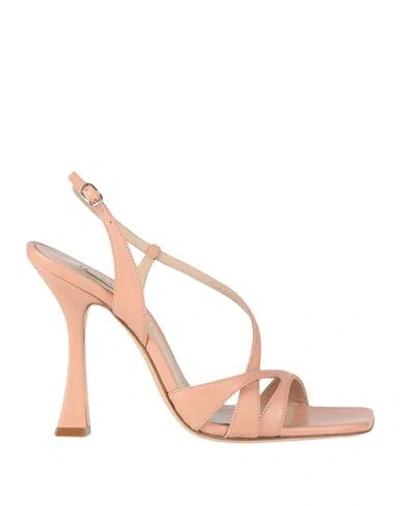 Casadei Woman Sandals Blush Size 8 Leather In Pink