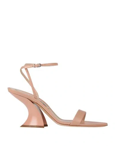 Casadei Woman Sandals Blush Size 8 Leather In Pink