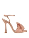 Casadei Woman Sandals Blush Size 8 Silk In Pink