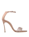 Casadei 100mm Blade Twenties Satin Sandals In Pink