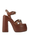 Casadei Woman Sandals Brown Size 8 Leather