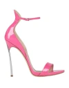Casadei Cappa Blade 120mm Leather Sandals In Pink