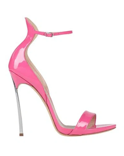 Casadei Cappa Blade 120mm Leather Sandals In Fuchsia