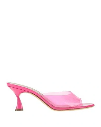 Casadei Woman Sandals Fuchsia Size 7 Pvc - Polyvinyl Chloride In Pink