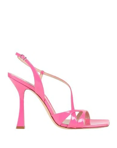 Casadei Woman Sandals Fuchsia Size 8 Leather In Multi
