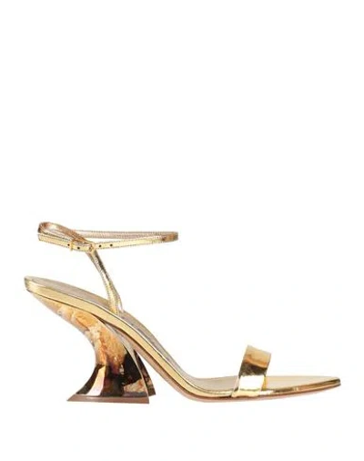 Casadei Woman Sandals Gold Size 8 Leather