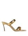 Casadei Woman Sandals Gold Size 8 Leather In Gold