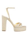 Casadei Betty Heel Sandals In Gold