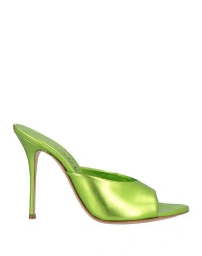 CASADEI CASADEI WOMAN SANDALS GREEN SIZE 8 LEATHER