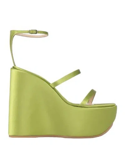 CASADEI CASADEI WOMAN SANDALS GREEN SIZE 8 TEXTILE FIBERS
