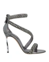 Casadei Woman Sandals Grey Size 8 Synthetisches Material In Gray