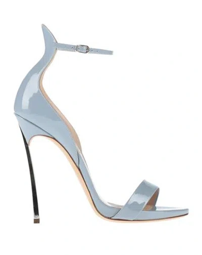 Casadei Woman Sandals Light Blue Size 6.5 Leather