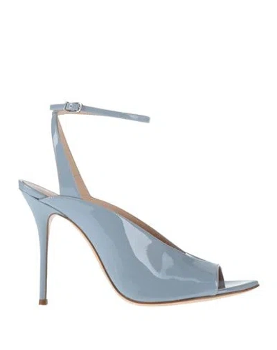 Casadei Woman Sandals Light Blue Size 8 Leather