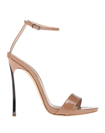 Casadei Woman Sandals Light Brown Size 7 Leather