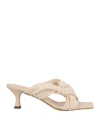 Casadei Woman Sandals Light Pink Size 8 Leather In Neutral
