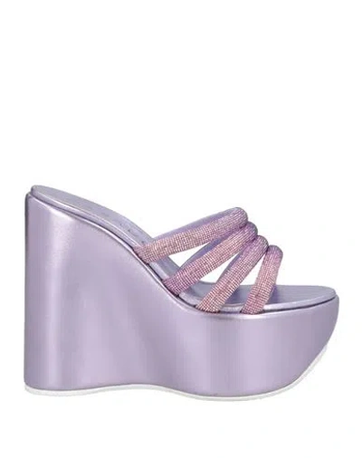 CASADEI CASADEI WOMAN SANDALS MAUVE SIZE 7 LEATHER