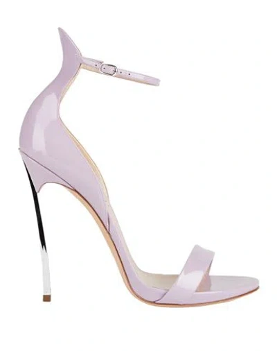 Casadei Woman Sandals Lilac Size 11 Leather In Purple