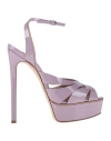 Casadei Woman Sandals Lilac Size 10 Leather In Purple