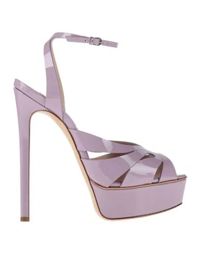 CASADEI CASADEI WOMAN SANDALS LILAC SIZE 8 LEATHER