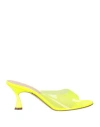 Casadei Woman Sandals Acid Green Size 11 Rubber In Green