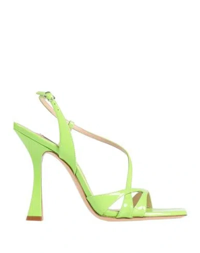 Casadei Woman Sandals Lime Green Size 8 Leather