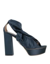 Casadei Woman Sandals Navy Size 11 Textile Fibers