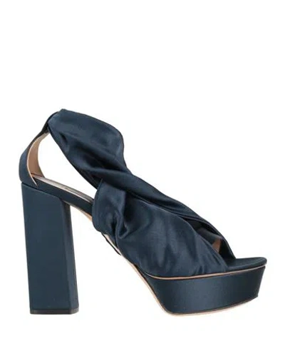 Casadei Woman Sandals Navy Size 11 Textile Fibers