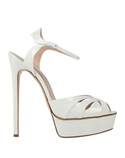 Casadei Woman Sandals Off White Size 9.5 Leather