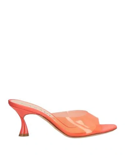 Casadei Woman Sandals Orange Size 7 Rubber