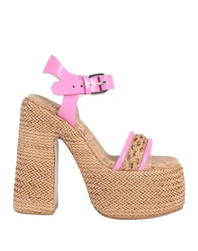 Casadei Woman Sandals Pink Size 10 Leather