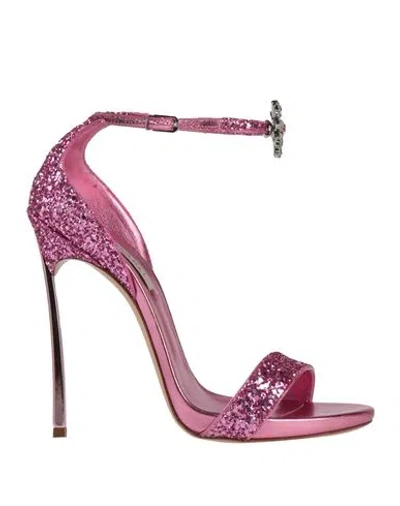 Casadei Woman Sandals Pink Size 11 Leather