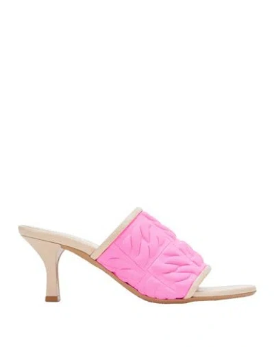 Casadei Woman Sandals Pink Size 6 Leather, Textile Fibers
