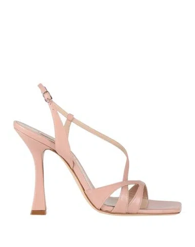 Casadei Woman Sandals Pink Size 8 Leather In Rosé