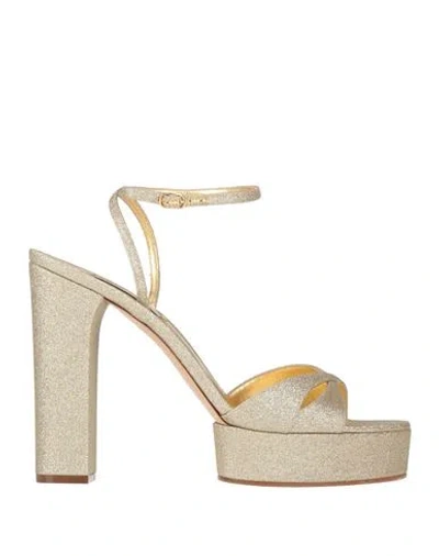 Casadei Woman Sandals Platinum Size 11 Textile Fibers In Grey