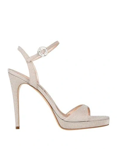 Casadei Woman Sandals Platinum Size 9 Synthetic Material In Multi