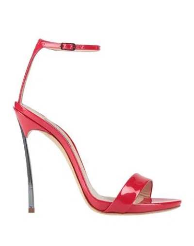 Casadei Woman Sandals Red Size 7.5 Leather