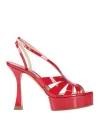 Casadei Woman Sandals Red Size 8 Leather