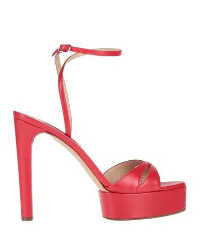 Casadei Woman Sandals Red Size 8 Leather
