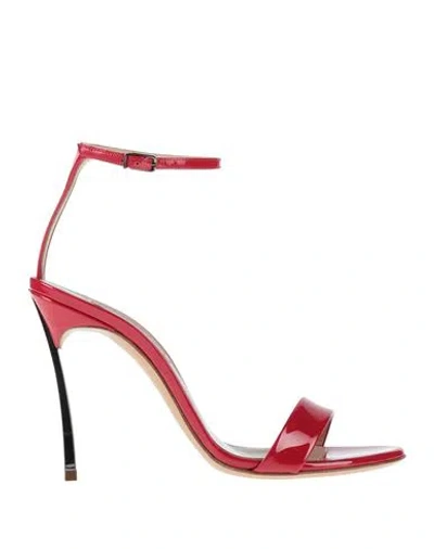 Casadei Blade 120mm Patent-finish Sandals In Red