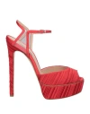 Casadei Woman Sandals Red Size 8 Textile Fibers, Plastic In Red