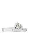 Casadei Woman Sandals Silver Size 6 Textile Fibers In Silver