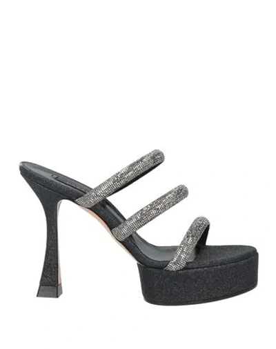 Casadei Woman Sandals Silver Size 6 Textile Fibers