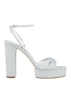 Casadei Betty Citylight 130mm Platform Sandals In Gray