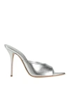 Casadei Woman Sandals Silver Size 9 Leather